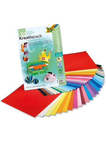 folia PAPER Tonpapier/ Fotokarton in Bunt - 50 Blatt - (L)33 x (B)23 cm