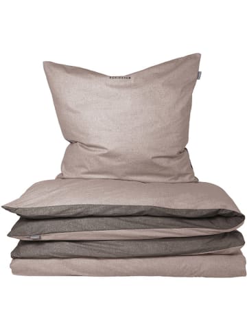 Schiesser Renforcé-Bettwäsche-Set "Double Face" in Beige/ Anthrazit