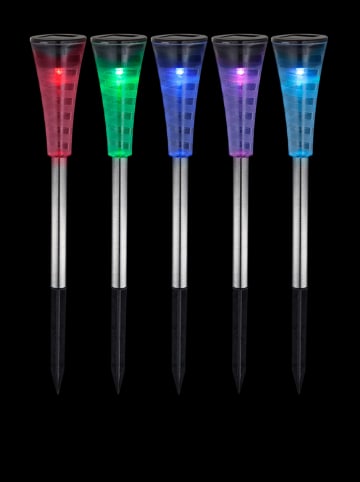 Globo lighting Solarne lampy ogrodowe LED (5 szt.) z funkcją zmiany koloru - wys. 27 cm