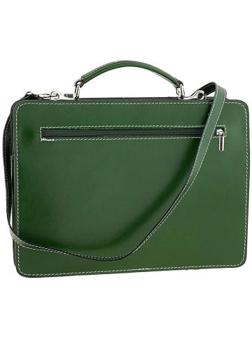 ORE10 Leder-Businesstasche "Bologna" in Grün - (B)32 x (H)22 x (T)12 cm