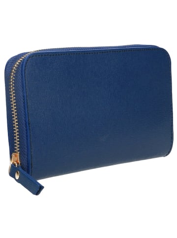ORE10 Leren portemonnee blauw - (B)20 x (H)11 x (D)3 cm