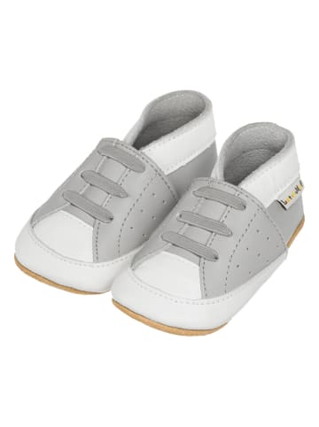 Lait et Miel Leder-Krabbelschuhe "Sneakers" in Grau