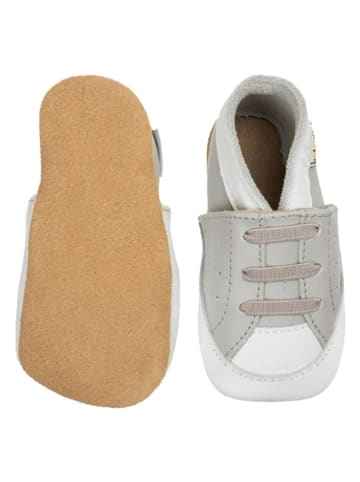 Lait et Miel Leder-Krabbelschuhe "Sneakers" in Grau