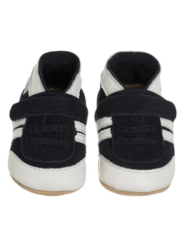 Lait et Miel Leder-Krabbelschuhe "Sneakers" in Dunkelblau