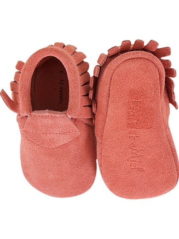 Lait et Miel Skórzane buty niemowlęce "Original" w kolorze koralowym