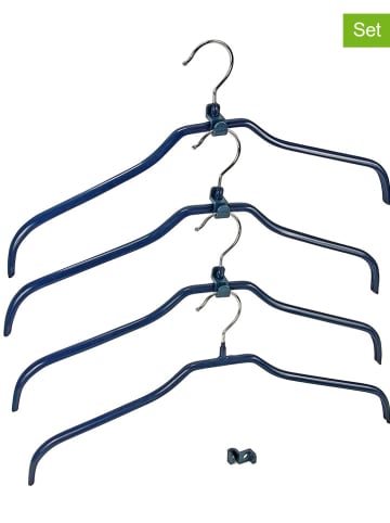 Wenko 4er-Set: Kleiderbügel in Blau - (B)42 x (H)19 x (T)1 cm