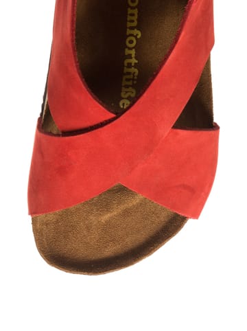 Comfortfusse Leder-Sandalen in Rot