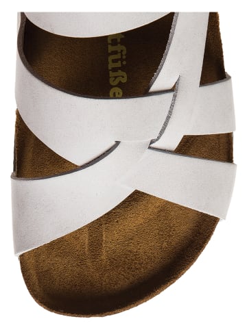 Comfortfusse Leren slippers wit