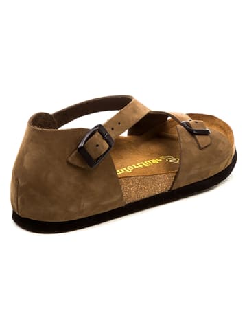 Comfortfusse Leder-Sandalen in Sand