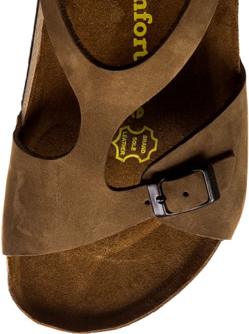 Comfortfusse Leder-Sandalen in Sand