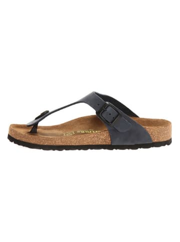 Comfortfusse Leren teenslippers donkerblauw