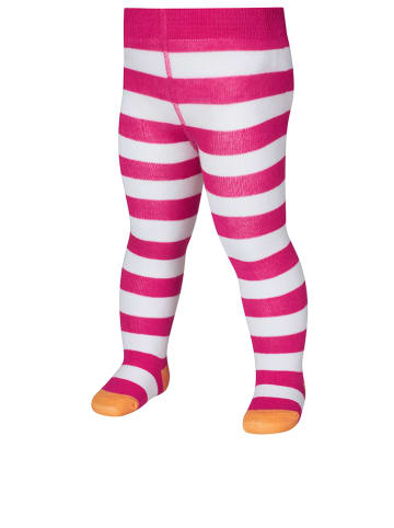 Playshoes Strumpfhose in Pink/ Weiß