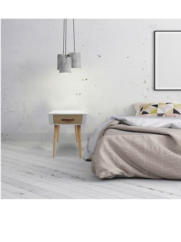 THE HOME DECO FACTORY Stolik nocny w kolorze białym - 35 x 48 x 35 cm