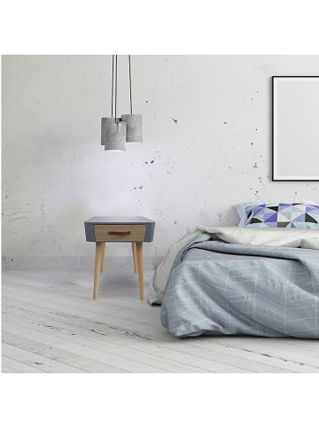 THE HOME DECO FACTORY Nachttisch in Grau - (B)38 x (H)48 x (T)38 cm