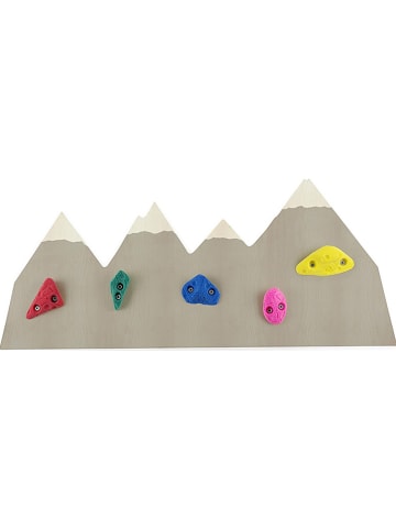 little nice things Wieszak ścienny "Climbing wall" w kolorze szarym ze wzorem - 60 x 30 cm