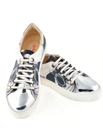 Goby Leder-Sneakers in Silber/ Bunt