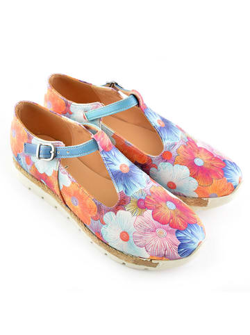 Goby Leder-Ballerinas in Bunt