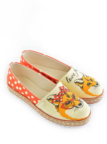 Goby Espadrilles beige/oranje
