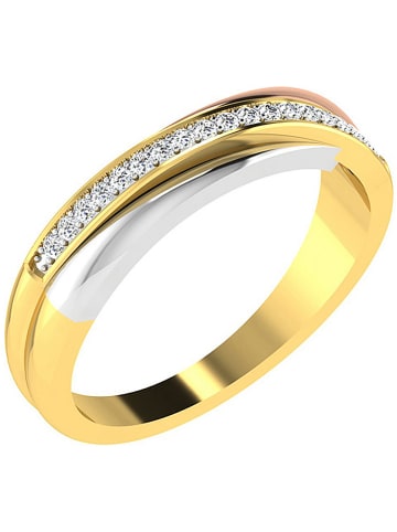 Vittoria Jewels Gouden/wit-/roségouden ring met diamanten