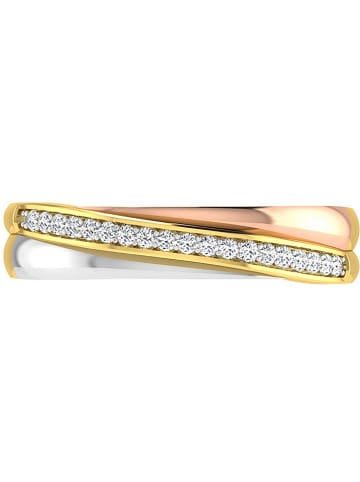 Vittoria Jewels Gouden/wit-/roségouden ring met diamanten