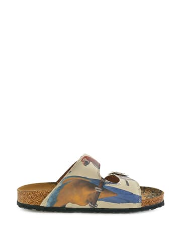 Calceo Pantoletten in Beige/ Bunt