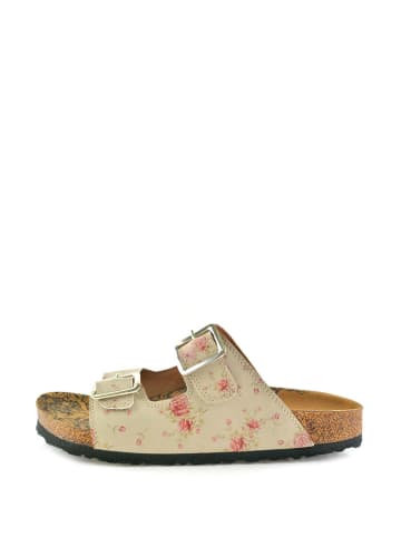 Calceo Pantoletten in Beige/ Rosa