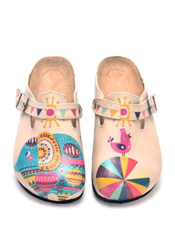 Calceo Clogs lichtroze/meerkleurig