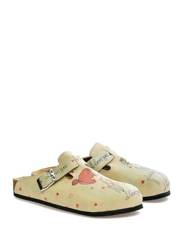 Calceo Clogs in Beige/ Bunt