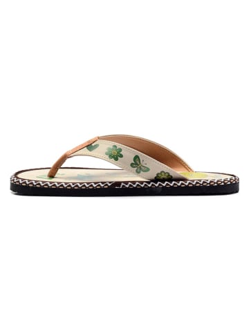 Calceo Zehentrenner in Beige/ Bunt