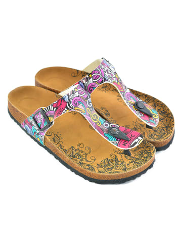 Calceo Teenslippers wit/meerkleurig