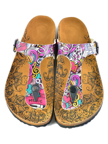 Calceo Teenslippers wit/meerkleurig