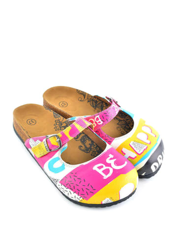 Calceo Clogs wit/meerkleurig