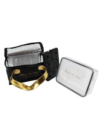 COOK CONCEPT 3-delige lunchset zwart/goudkleurig