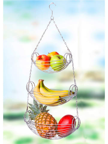 Wenko Hangende keukenmanden "Triago" zilverkleurig - (B)33 x (H)73 x (D)20,5 cm