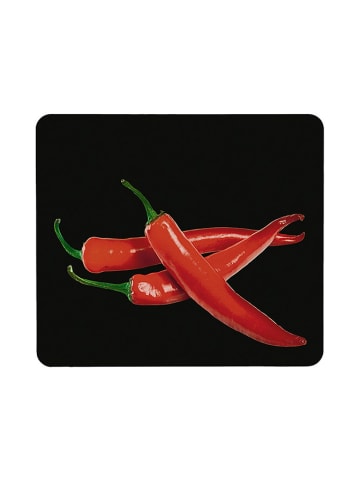 Wenko Fornuisafdekplaat "Hot Peperoni" zwart/rood - (L)50 x (B)56 cm
