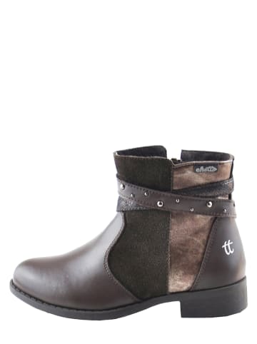 Chetto Leder-Boots in Dunkelbraun
