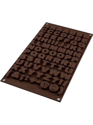 silikomart Chocoladevorm "Choco ABC" bruin - (B)30 x (H)1 x (D)17,5 cm