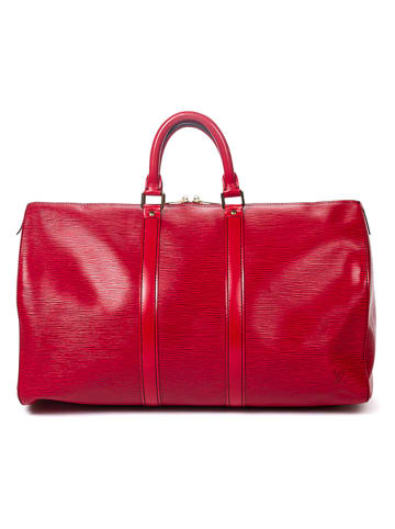 Louis Vuitton Leren weekendtas "Keepall" rood - (B)48 x (H)28 x (D)20 cm