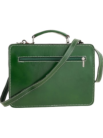ORE10 Leder-Businesstasche "Perugia" in Grün - (B)27 x (H)20 x (T)11 cm
