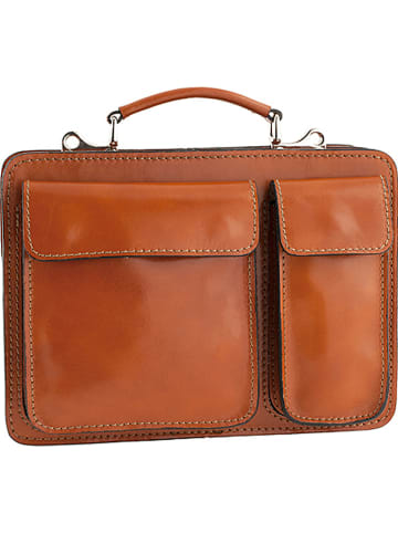 ORE10 Leather briefcase "Perugia" in brown - 27 x 20 x 11 cm