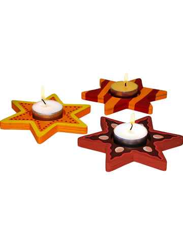 SUNNYSUE Świeczniki (3 szt.) na podgrzewacze w kolorze jasnobrązowym