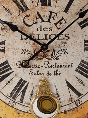 Anticline Zegar ścienny w kolorze beżowo-złotym - Ø 59 cm