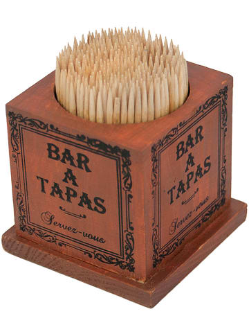 Anticline Tandenstokerbox "Bar-Tapas" lichtbruin - (B)6 x (H)7 x (D)6 cm