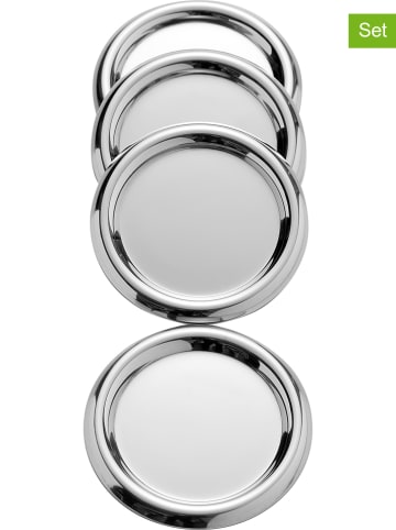 Steel-Function 4er-Set: Edelstahl-Untersetzer - Ø 10 cm