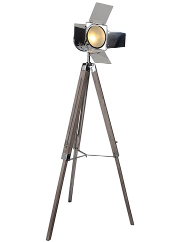 näve Staande lamp "Holly" zilverkleurig/bruin - (H)140 cm