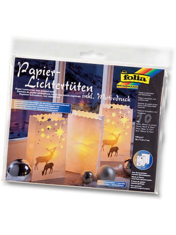 folia PAPER Lichtertüten "Hirsch" in Weiß - 10 Stück