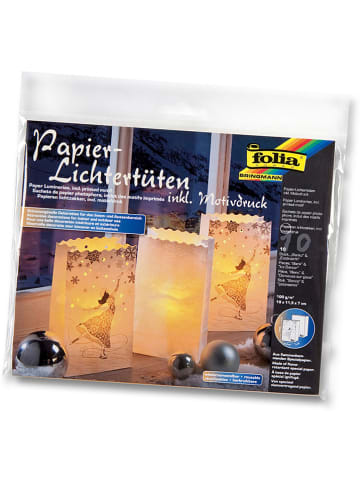 folia PAPER Lichtertüten "Eistänzerin" in Weiß - 10 Stück