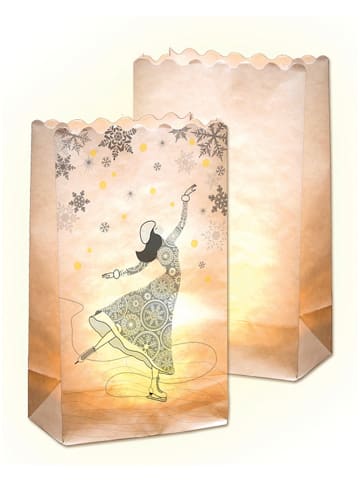 folia PAPER Lichtertüten "Eistänzerin" in Weiß - 10 Stück