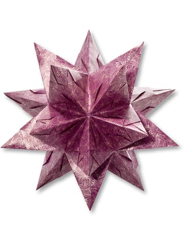 Folia Bascetta-ster-knutselset "Winterornament" paars/zilverkleurig - Ø 30 cm