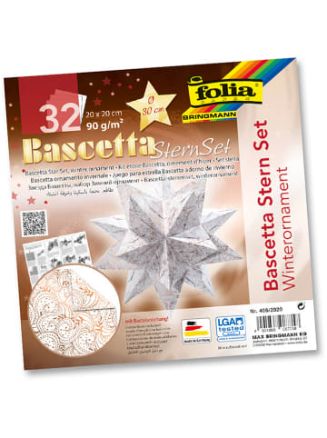 folia PAPER Bascetta-Stern-Bastelset "Winterornament" in Weiß/ Kupfer - Ø 30 cm
